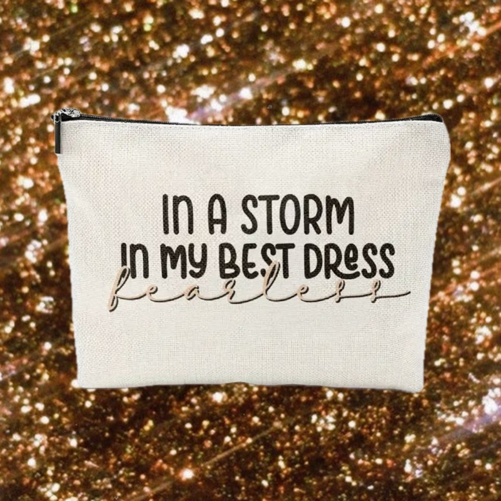 Cosmetic/ Travel Bag with Zipper & Print of Taylor Swift’s Lyrics Fearless NEW